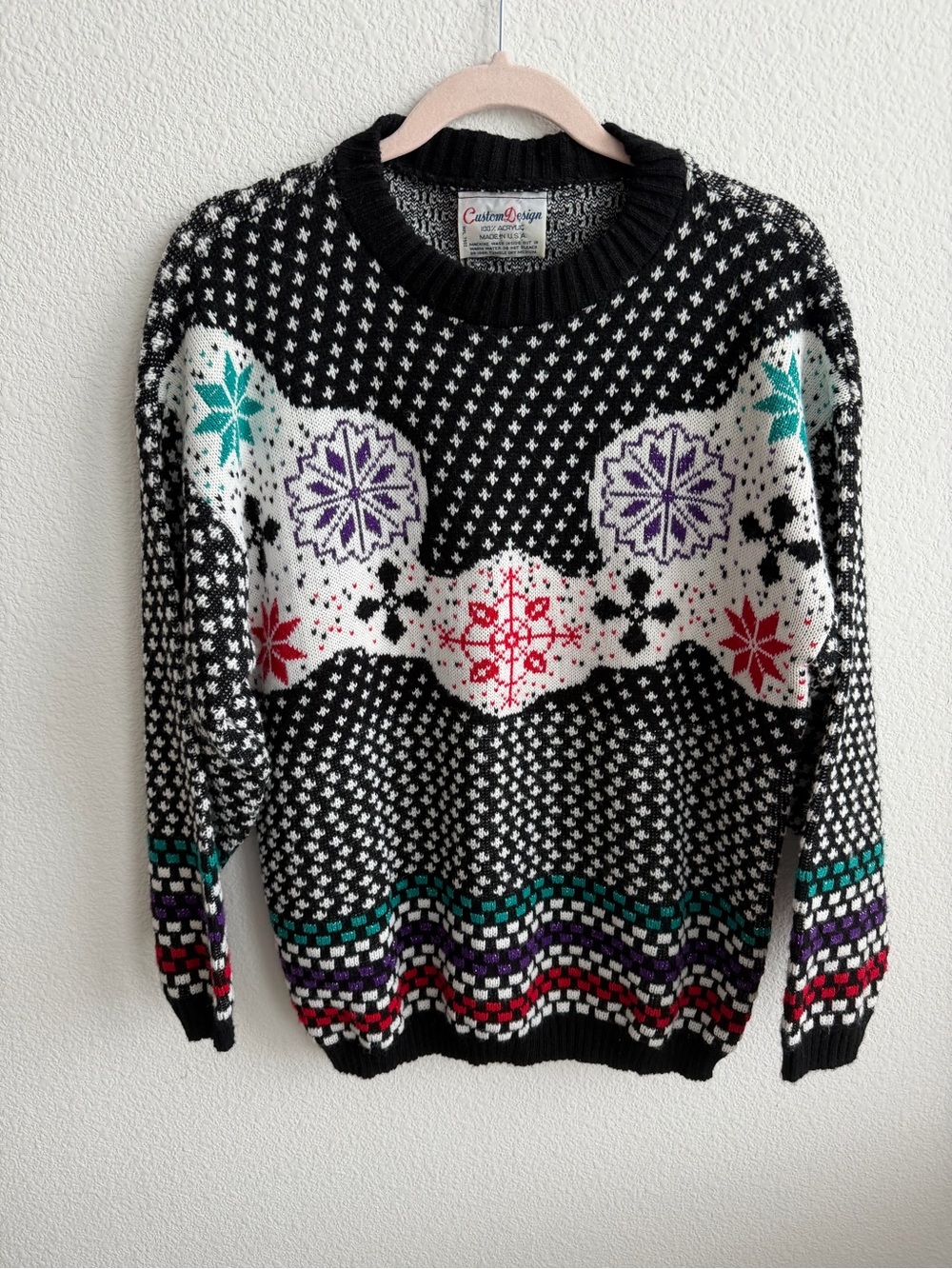Vintage Custom Design Christmas Holiday Sweater 22” ptp